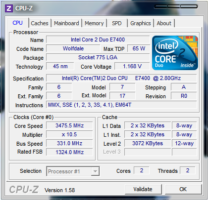 core 2 duo e7400 overclock