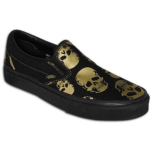 Vans Classic Slip-On Multi Skull black/Rich Gold Shoes Men's size 13 | eBay