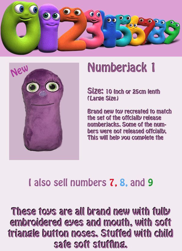 numberjacks soft toys for sale