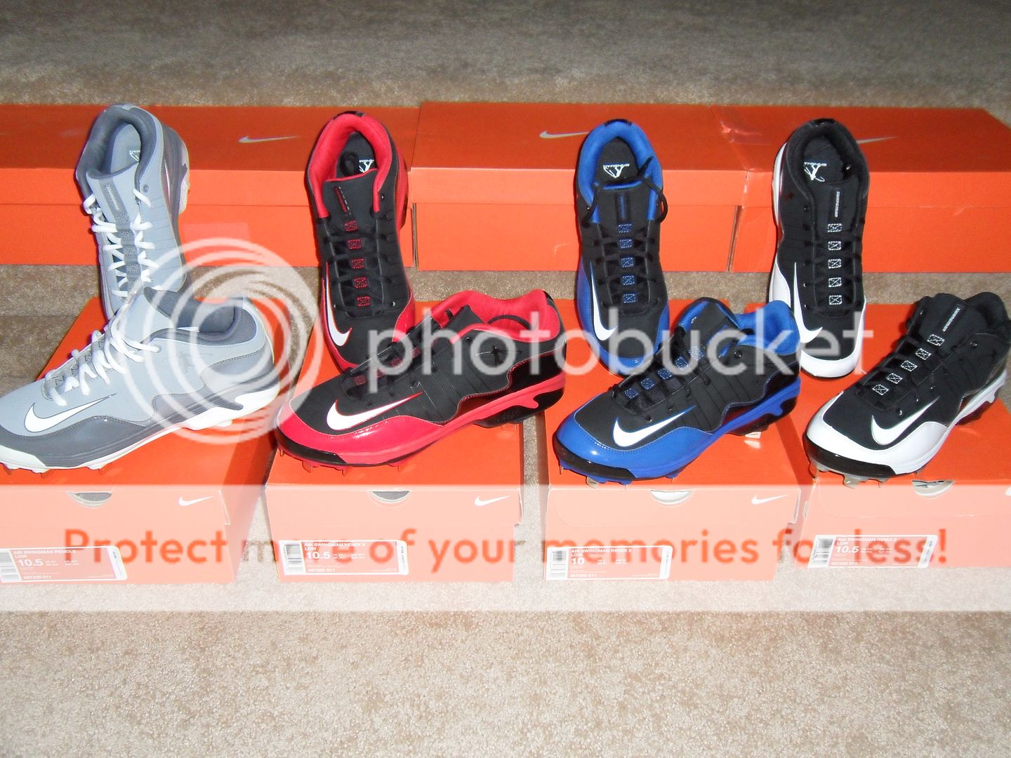 New Mens Nike Air Swingman Remix 2 Metal Low Baseball Cleats Red White