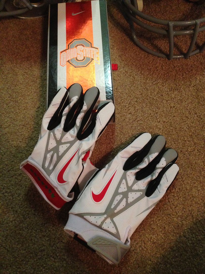 Nike Vapor Jet 2.0 Ohio State Buckeyes Football Skill Receiver Gloves ...