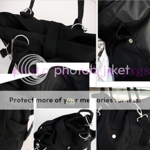 Canvas Backpack Rucksack Hand Bag Black Fashion Women#118  
