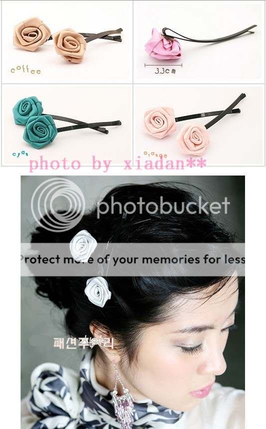 2pcs/lot Cute Rose Flower Hair Clip Hairpin For Women  