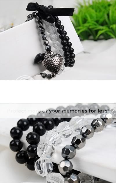   Cute Nice Black Mulriple Bead Bowknot Bangle For Lady 4 Girl  