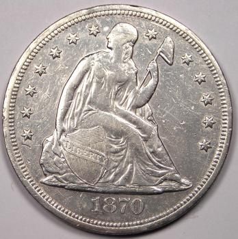 纸钞,硬币 美国硬币 一元 seated liberty (1840-73)           this