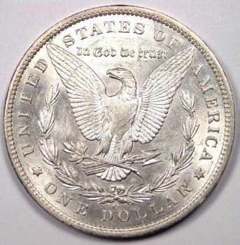 1896-o morgan silver dollar $1 - choice au / borderline unc ms