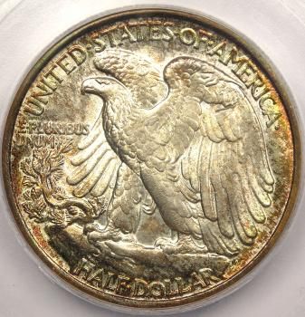  Walking Liberty Half Dollar 50c ICG MS65 Beautiful Gem Coin ★