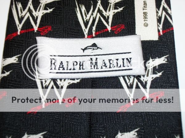 RALPH MARLIN SILK TIE WWF ATTITUDE WRESTLING LOGO WWE  