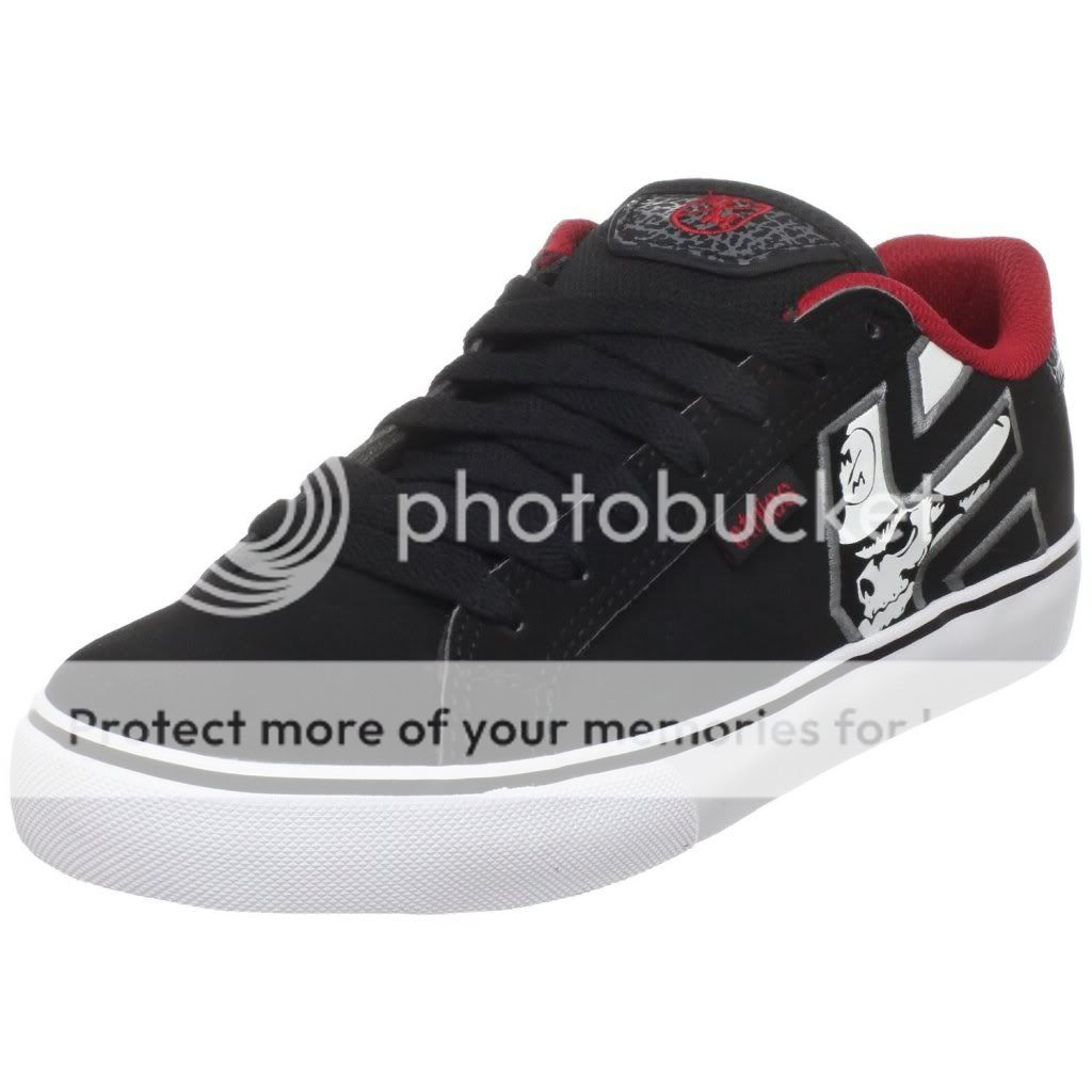 Etnies Metal Mulisha Fader Vulc Black White Red Shoes Sneakers Mens 