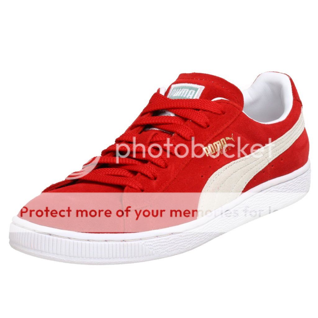 Puma Suede ribbon red/white 181649 01 Shoes Mens Sz 11 NIB 