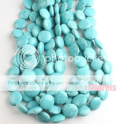 1string Natural Turquoise Gemstone Howlite Round Beads B668  