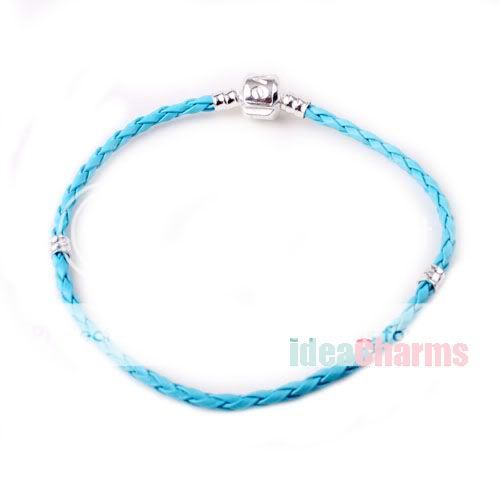 Fashion Multicolor 20cm Unisex Braided Leather Bracelet Wristband Fit 