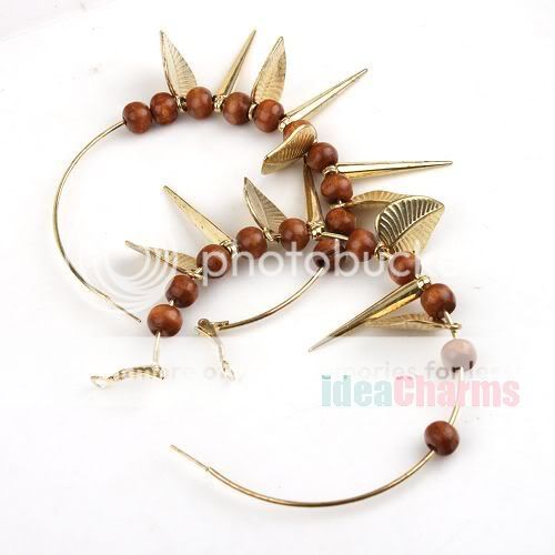 15 Pairs Basketball Wives Hip hop Ball Beads Bling Hoop Earring 