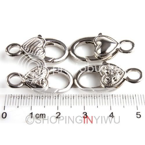 Bulk 10x Heart Lobster Clasps/Clips Findings Mixed SIZE  