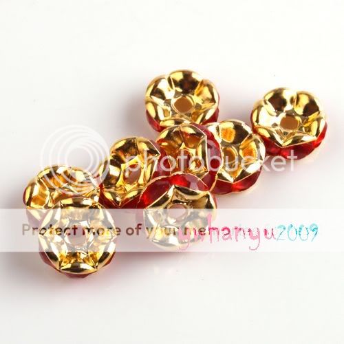 100 Acrylic Rhinestone Rondelle Spacer Beads 15 Colors  