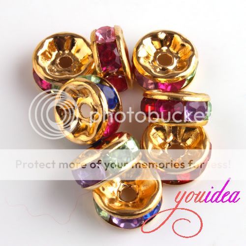 500pcs Wholesale Gilding Acrylic Rhinestone Spacer Bead  