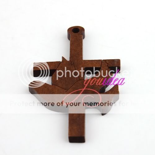 150Pcs Lots Wooden Coffee Cross Jesus Pendants Jewelry Findings 