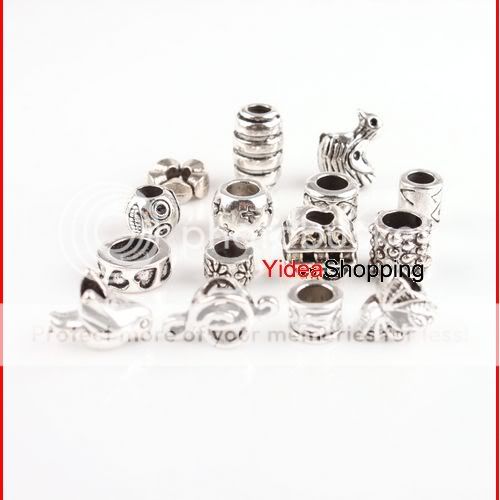 Hot Sale Assorted Mixed Silver Plated Charms European Beads Fit 