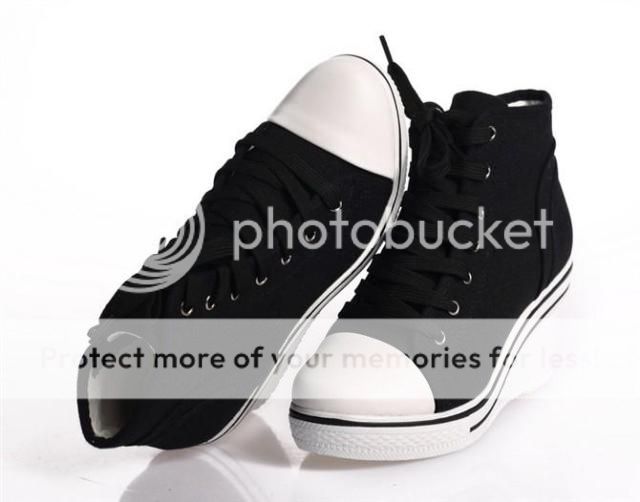 Women's Wedge Heel High Top Sneakers Ankle Boots Canvas Shoes White ...