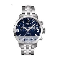 Men's Tissot PRC 200 Blue Chronograph Quartz Sport Watch